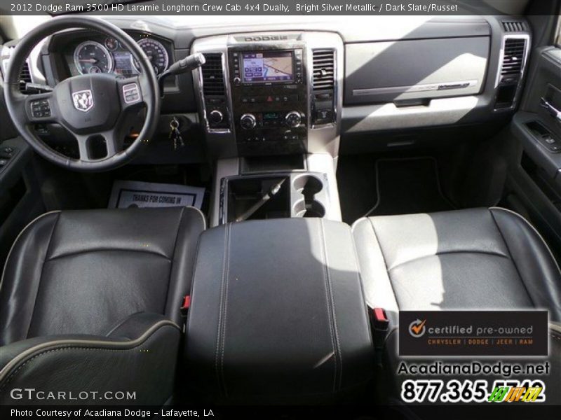 Bright Silver Metallic / Dark Slate/Russet 2012 Dodge Ram 3500 HD Laramie Longhorn Crew Cab 4x4 Dually