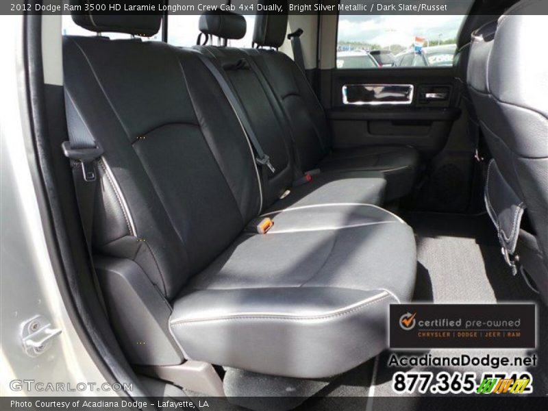 Bright Silver Metallic / Dark Slate/Russet 2012 Dodge Ram 3500 HD Laramie Longhorn Crew Cab 4x4 Dually