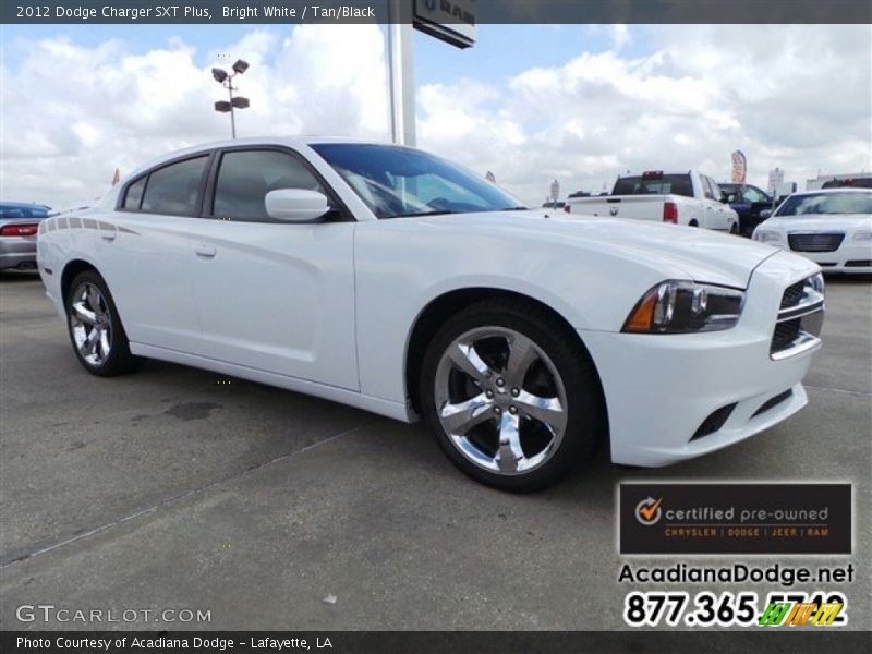 Bright White / Tan/Black 2012 Dodge Charger SXT Plus