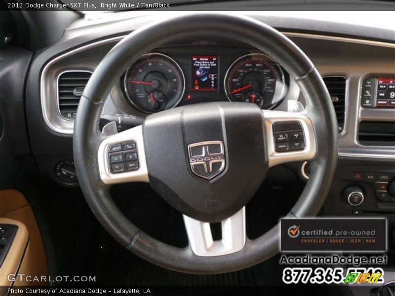 Bright White / Tan/Black 2012 Dodge Charger SXT Plus