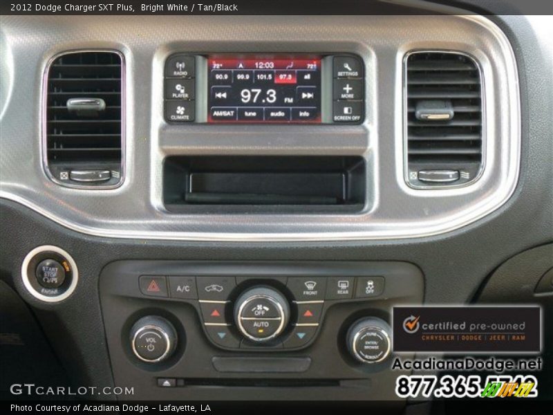 Bright White / Tan/Black 2012 Dodge Charger SXT Plus