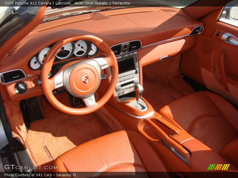 Arctic Silver Metallic / Terracotta 2005 Porsche 911 Carrera S Cabriolet