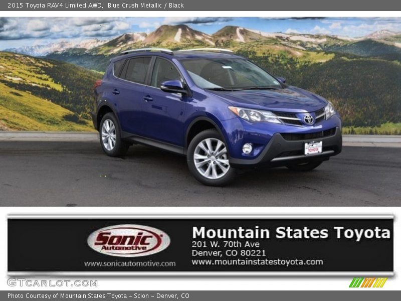 Blue Crush Metallic / Black 2015 Toyota RAV4 Limited AWD
