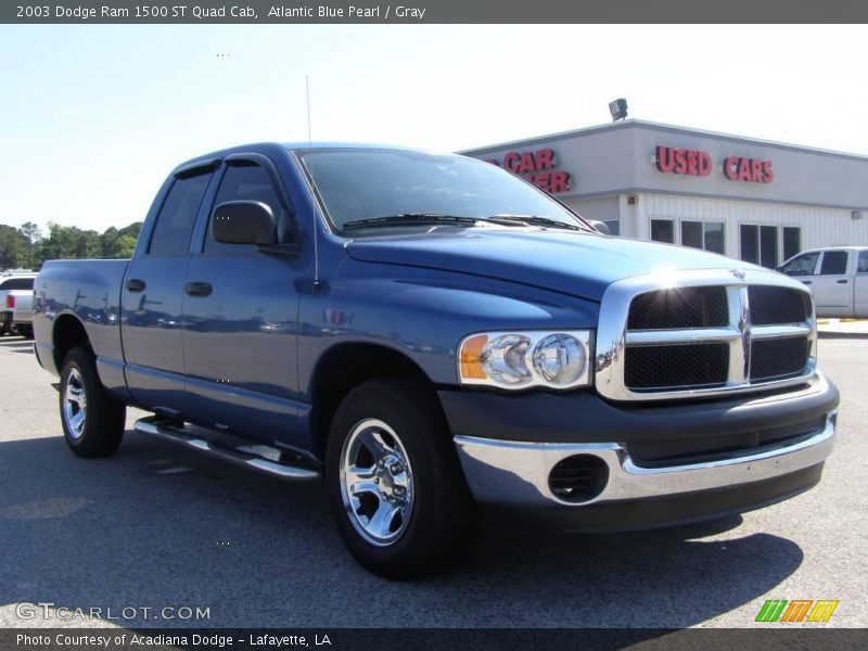 Atlantic Blue Pearl / Gray 2003 Dodge Ram 1500 ST Quad Cab