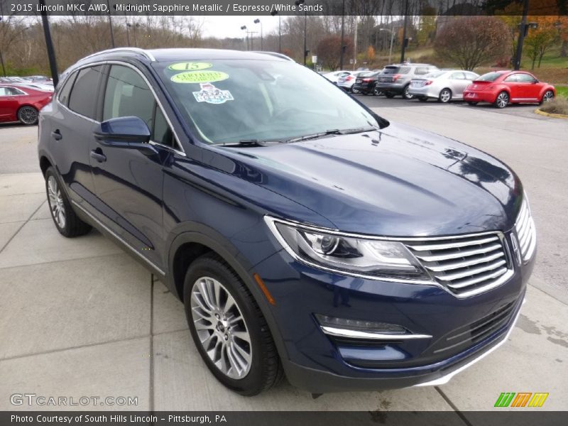 Midnight Sapphire Metallic / Espresso/White Sands 2015 Lincoln MKC AWD