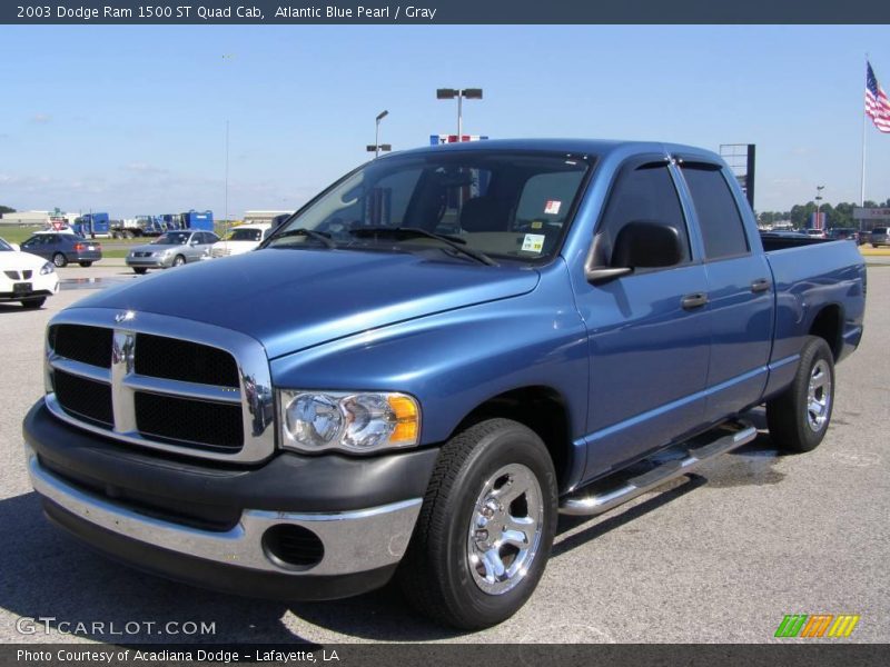 Atlantic Blue Pearl / Gray 2003 Dodge Ram 1500 ST Quad Cab