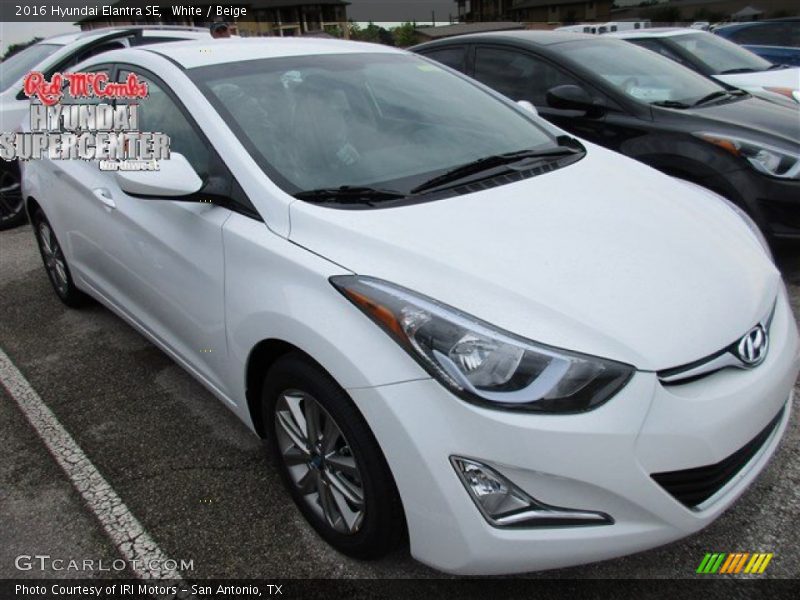 White / Beige 2016 Hyundai Elantra SE