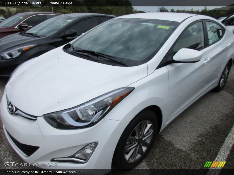 White / Beige 2016 Hyundai Elantra SE