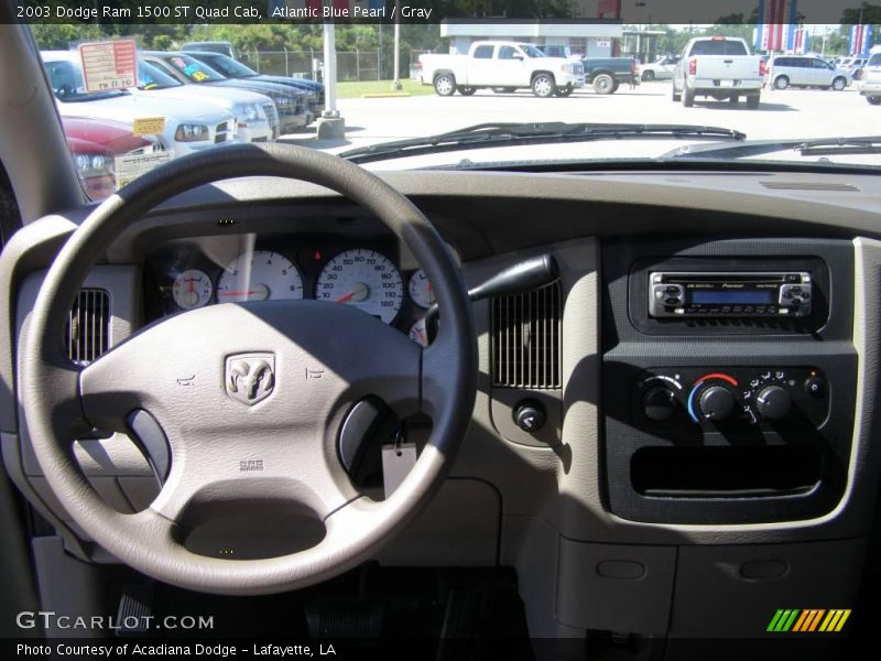 Atlantic Blue Pearl / Gray 2003 Dodge Ram 1500 ST Quad Cab