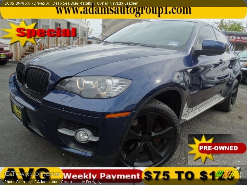 Deep Sea Blue Metallic / Oyster Nevada Leather 2009 BMW X6 xDrive50i