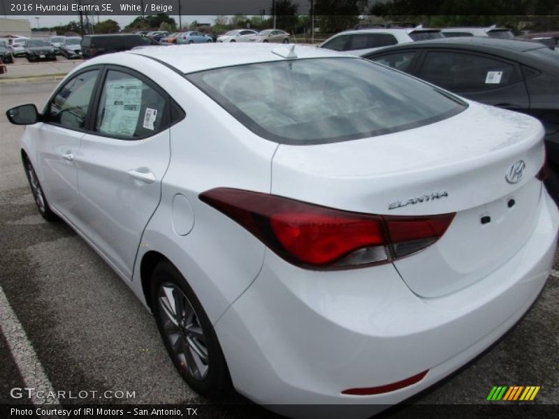 White / Beige 2016 Hyundai Elantra SE