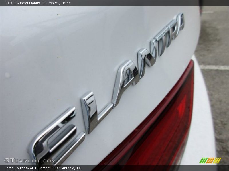 White / Beige 2016 Hyundai Elantra SE