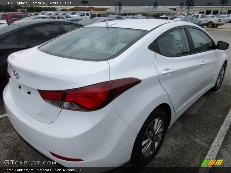 White / Beige 2016 Hyundai Elantra SE