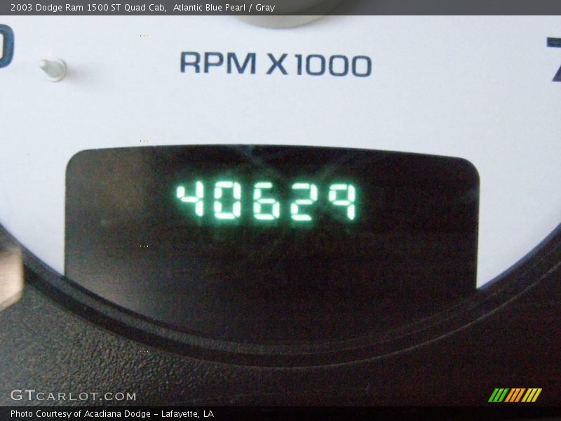 Atlantic Blue Pearl / Gray 2003 Dodge Ram 1500 ST Quad Cab
