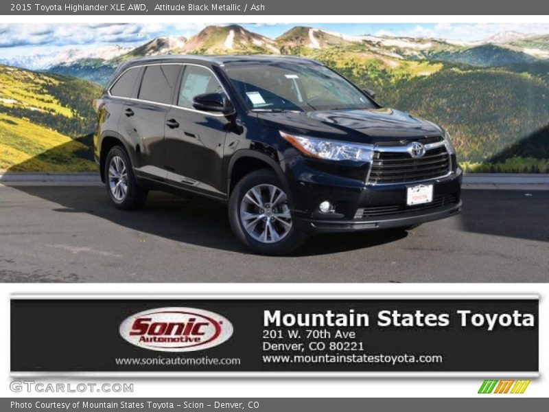 Attitude Black Metallic / Ash 2015 Toyota Highlander XLE AWD