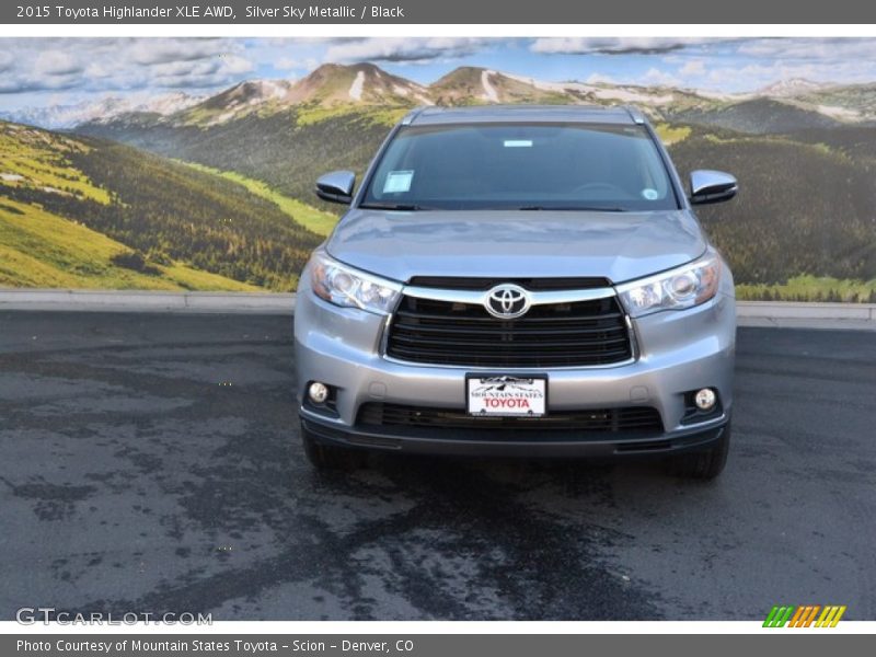 Silver Sky Metallic / Black 2015 Toyota Highlander XLE AWD