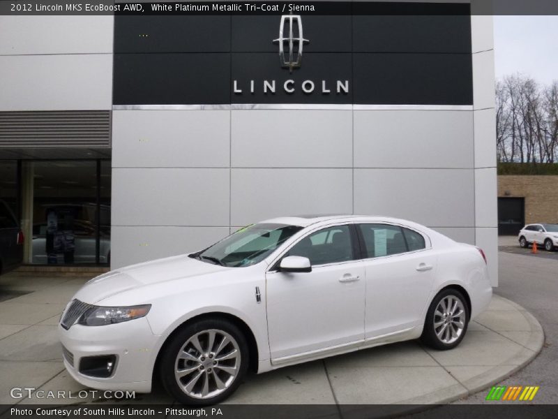 White Platinum Metallic Tri-Coat / Sienna 2012 Lincoln MKS EcoBoost AWD