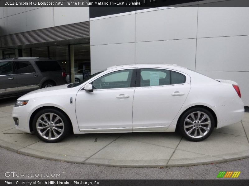 White Platinum Metallic Tri-Coat / Sienna 2012 Lincoln MKS EcoBoost AWD