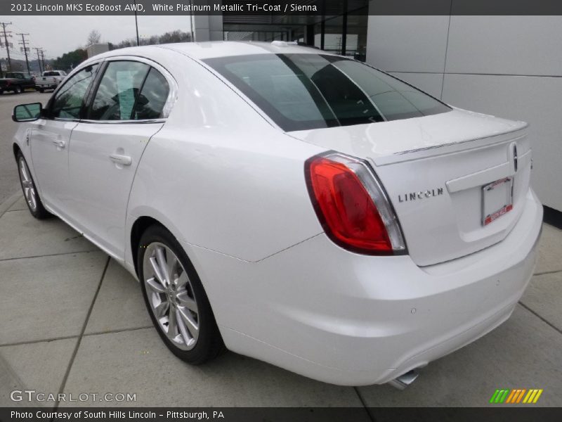 White Platinum Metallic Tri-Coat / Sienna 2012 Lincoln MKS EcoBoost AWD