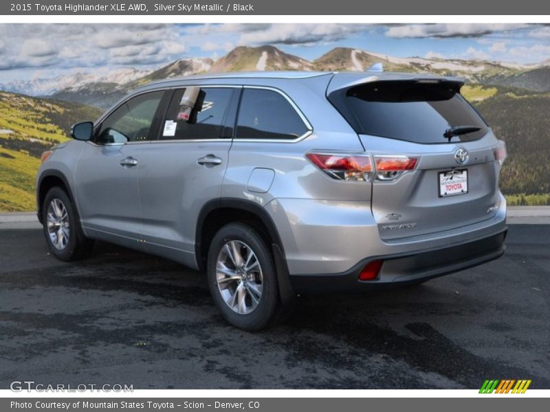 Silver Sky Metallic / Black 2015 Toyota Highlander XLE AWD