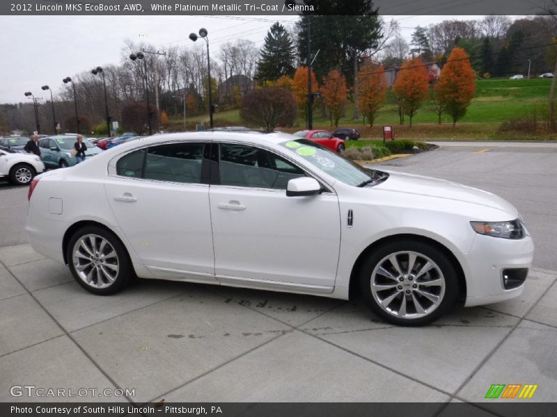 White Platinum Metallic Tri-Coat / Sienna 2012 Lincoln MKS EcoBoost AWD
