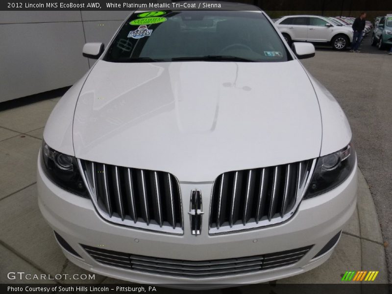 White Platinum Metallic Tri-Coat / Sienna 2012 Lincoln MKS EcoBoost AWD