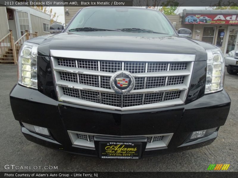 Black Ice Metallic / Ebony 2013 Cadillac Escalade ESV Platinum AWD