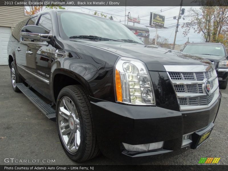 Black Ice Metallic / Ebony 2013 Cadillac Escalade ESV Platinum AWD
