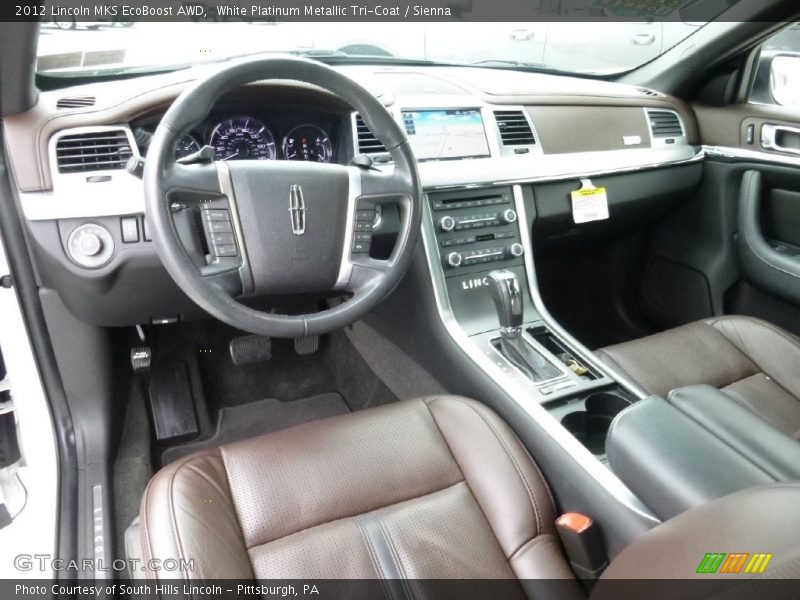 White Platinum Metallic Tri-Coat / Sienna 2012 Lincoln MKS EcoBoost AWD