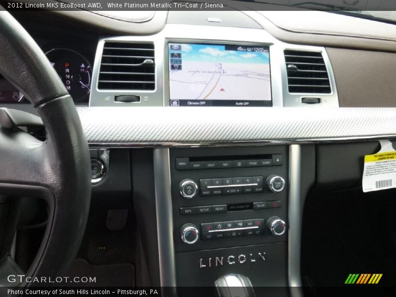 White Platinum Metallic Tri-Coat / Sienna 2012 Lincoln MKS EcoBoost AWD