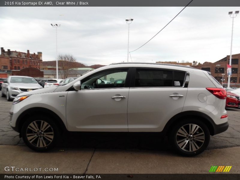 Clear White / Black 2016 Kia Sportage EX AWD
