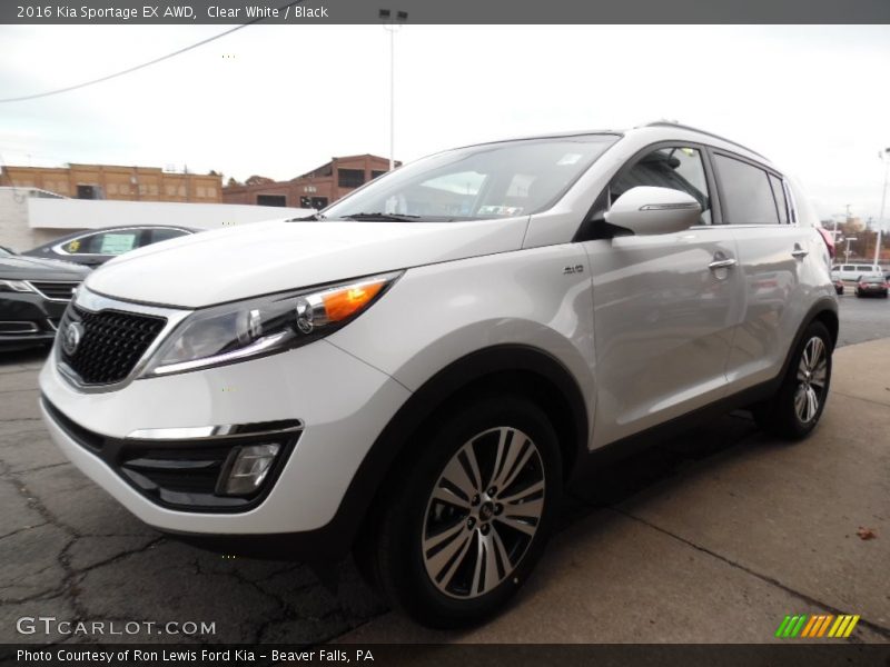 Clear White / Black 2016 Kia Sportage EX AWD