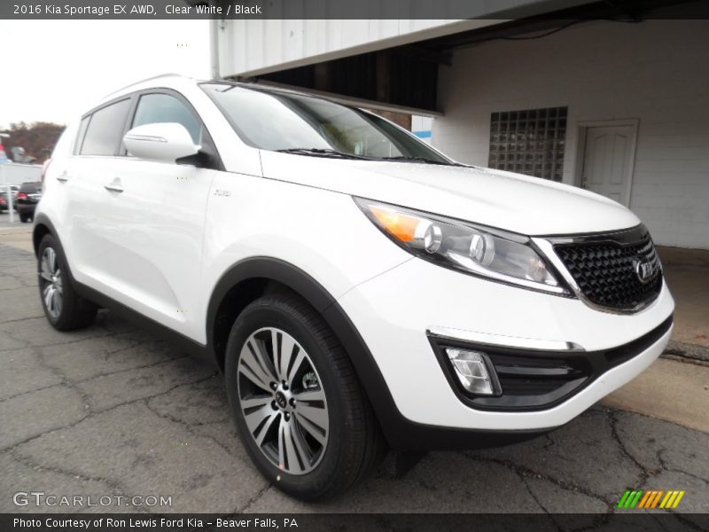 Clear White / Black 2016 Kia Sportage EX AWD