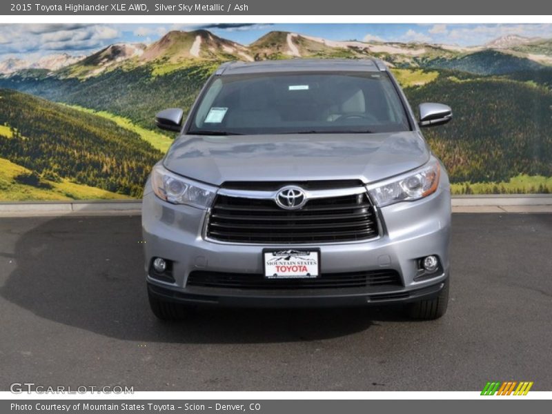 Silver Sky Metallic / Ash 2015 Toyota Highlander XLE AWD