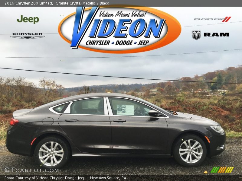 Granite Crystal Metallic / Black 2016 Chrysler 200 Limited