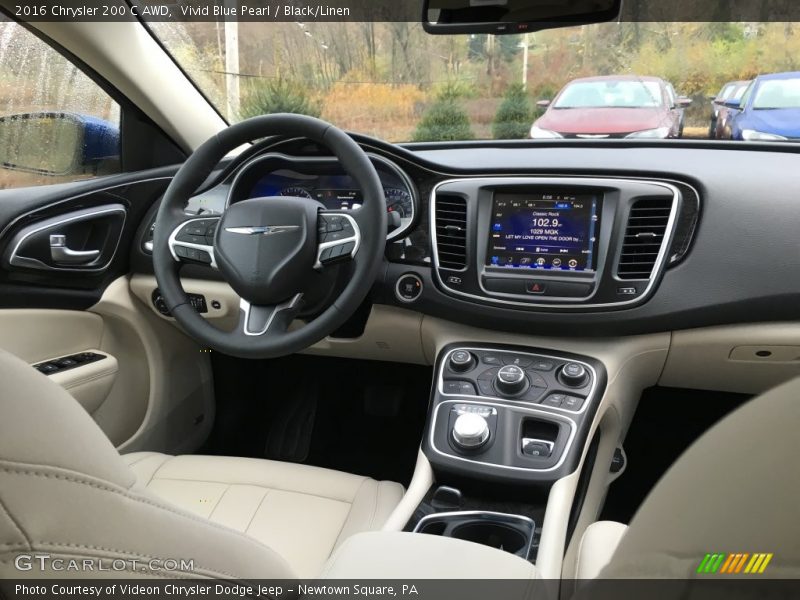 Vivid Blue Pearl / Black/Linen 2016 Chrysler 200 C AWD