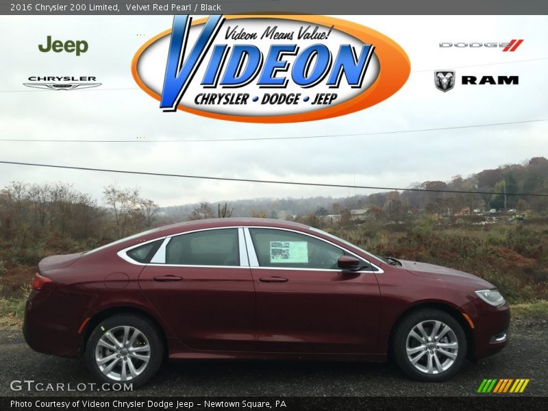 Velvet Red Pearl / Black 2016 Chrysler 200 Limited