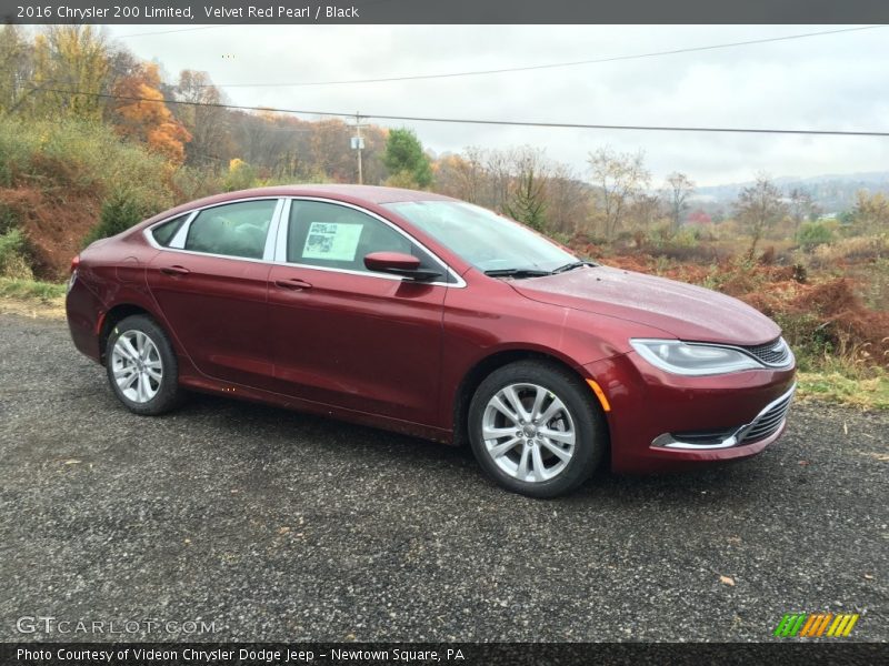 Velvet Red Pearl / Black 2016 Chrysler 200 Limited