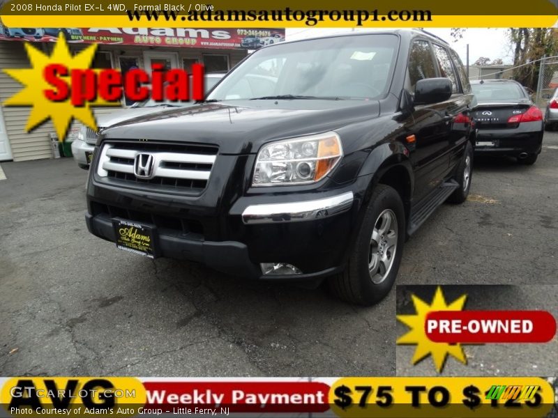 Formal Black / Olive 2008 Honda Pilot EX-L 4WD
