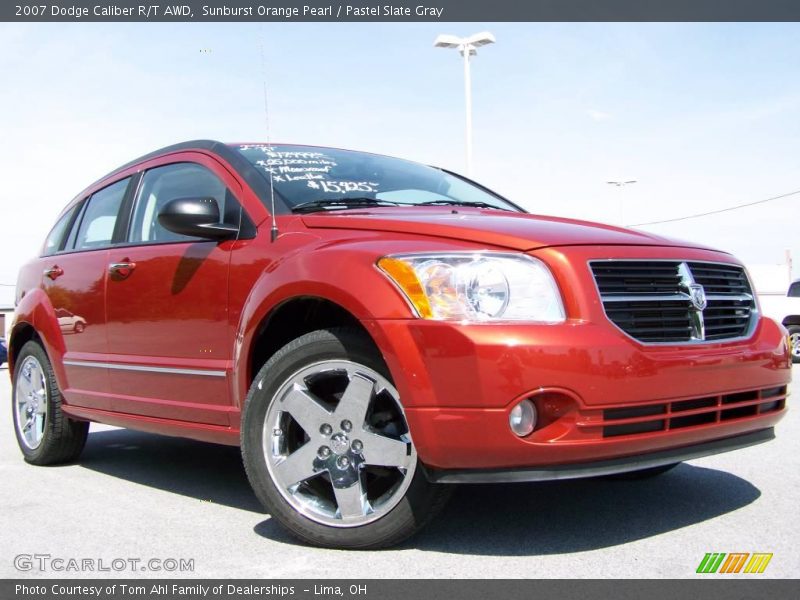 Sunburst Orange Pearl / Pastel Slate Gray 2007 Dodge Caliber R/T AWD