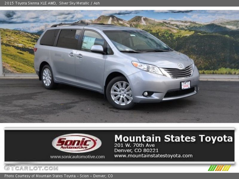 Silver Sky Metallic / Ash 2015 Toyota Sienna XLE AWD