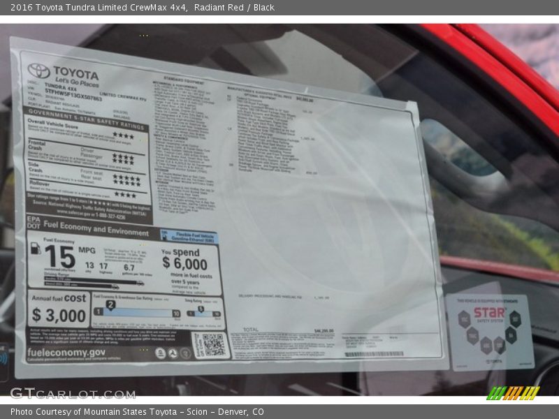 Radiant Red / Black 2016 Toyota Tundra Limited CrewMax 4x4