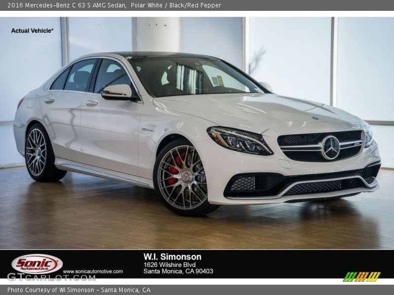 Polar White / Black/Red Pepper 2016 Mercedes-Benz C 63 S AMG Sedan