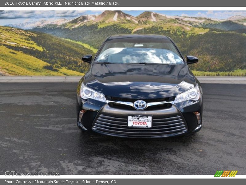 Midnight Black Metallic / Black 2016 Toyota Camry Hybrid XLE