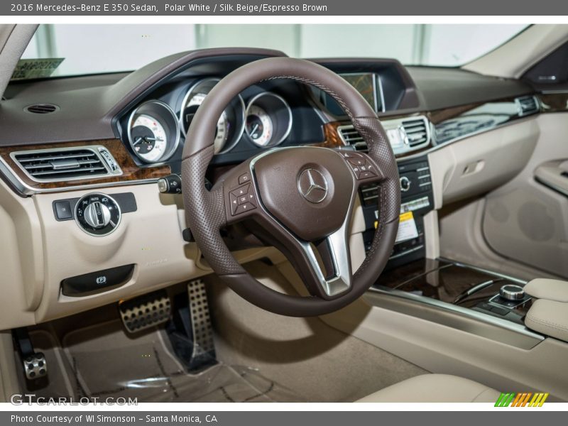 Polar White / Silk Beige/Espresso Brown 2016 Mercedes-Benz E 350 Sedan