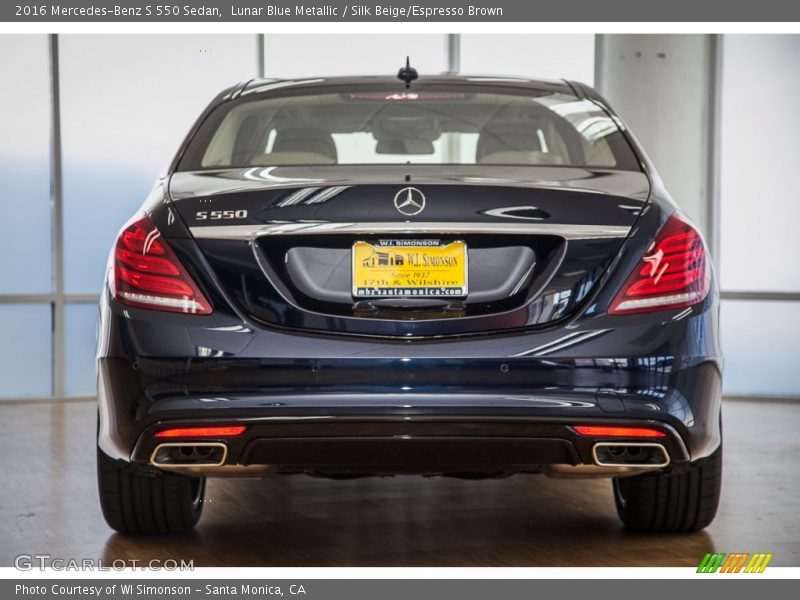 Lunar Blue Metallic / Silk Beige/Espresso Brown 2016 Mercedes-Benz S 550 Sedan