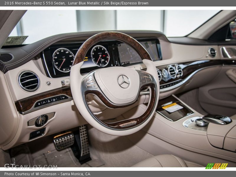 Lunar Blue Metallic / Silk Beige/Espresso Brown 2016 Mercedes-Benz S 550 Sedan