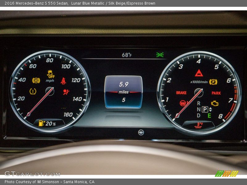 Lunar Blue Metallic / Silk Beige/Espresso Brown 2016 Mercedes-Benz S 550 Sedan