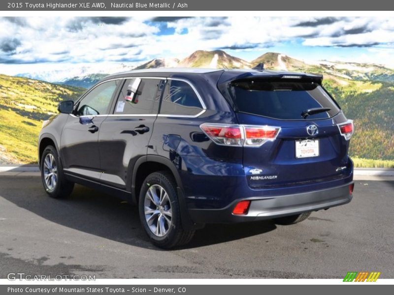 Nautical Blue Metallic / Ash 2015 Toyota Highlander XLE AWD