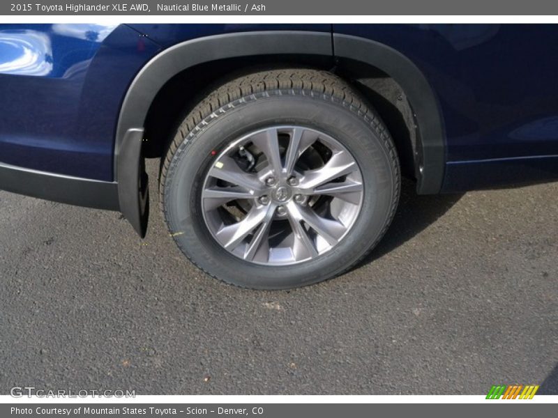 Nautical Blue Metallic / Ash 2015 Toyota Highlander XLE AWD